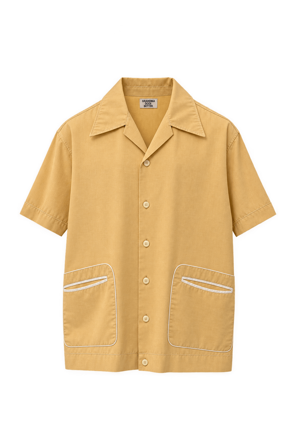 1960s Mustard Yellow Cotton Shirt - Front View