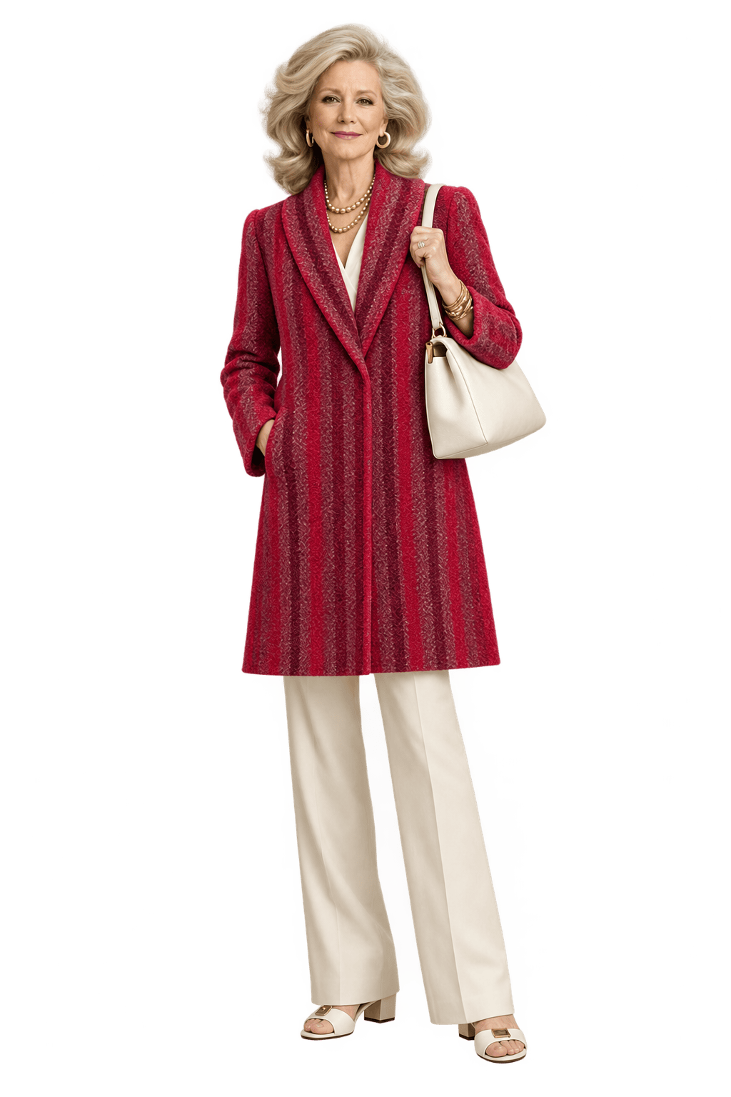 1970s Red Wool Blend Coat - Model