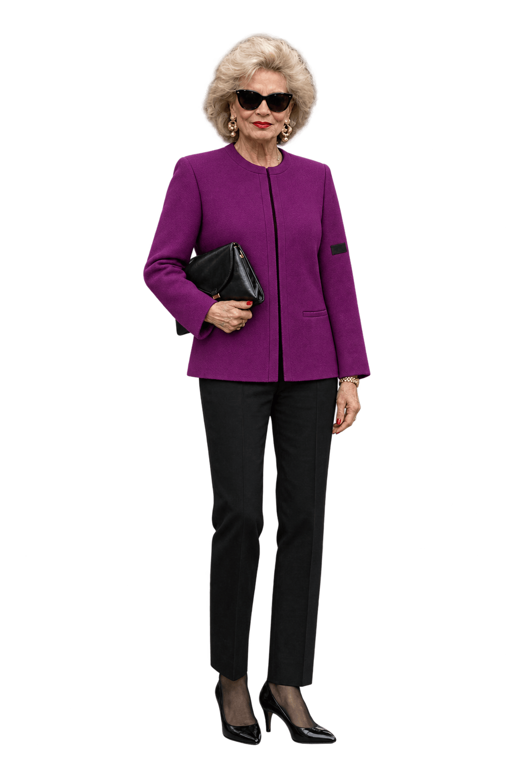 1980s Purple Wool Blend Blazer - Model