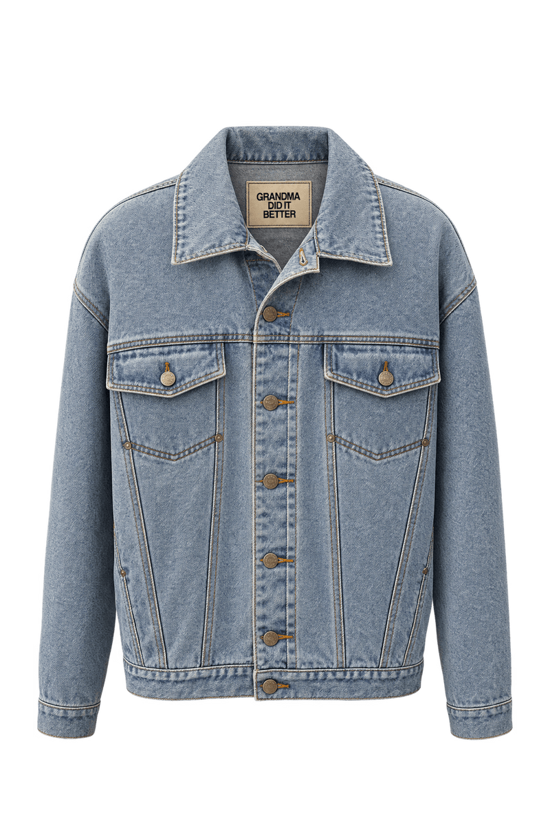 1990s Light Blue Denim Denim Jacket - Front View