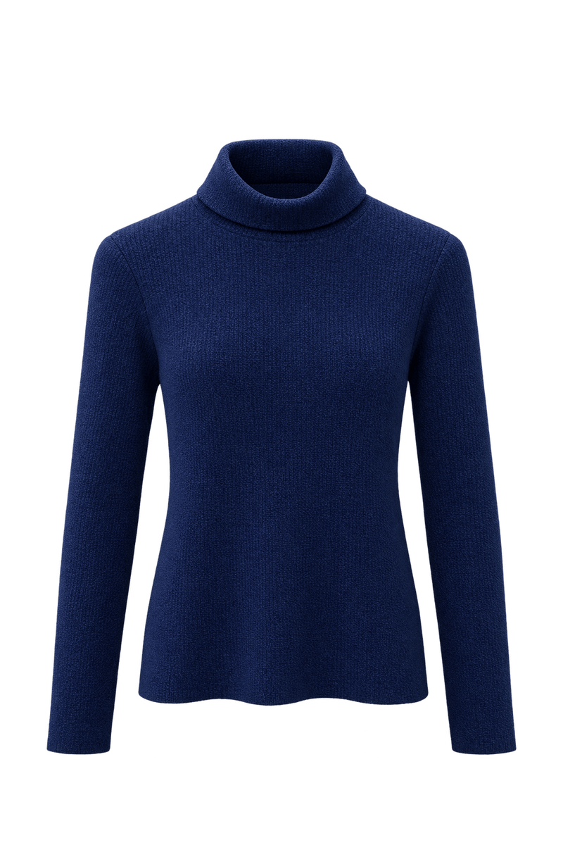 1960s Navy Blue Cotton Blend Sweater - Front View