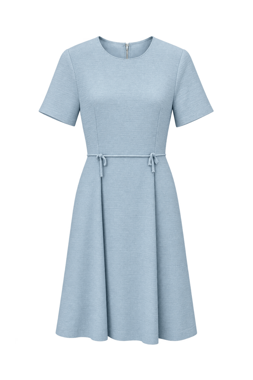 1960s Light Blue Synthetic Blend Dress - Front View