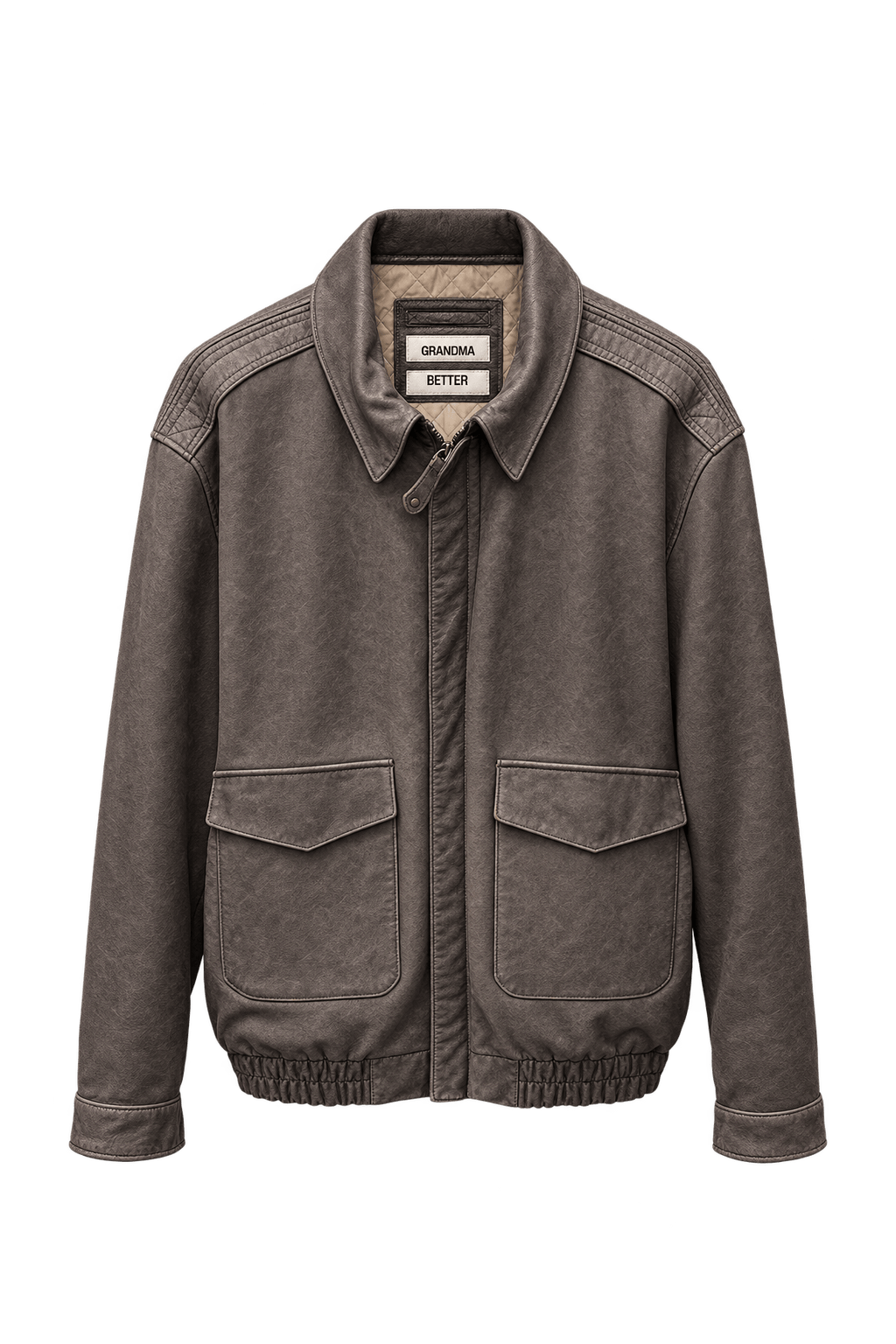 1980s Dark Brown Leather Jacket - Front View