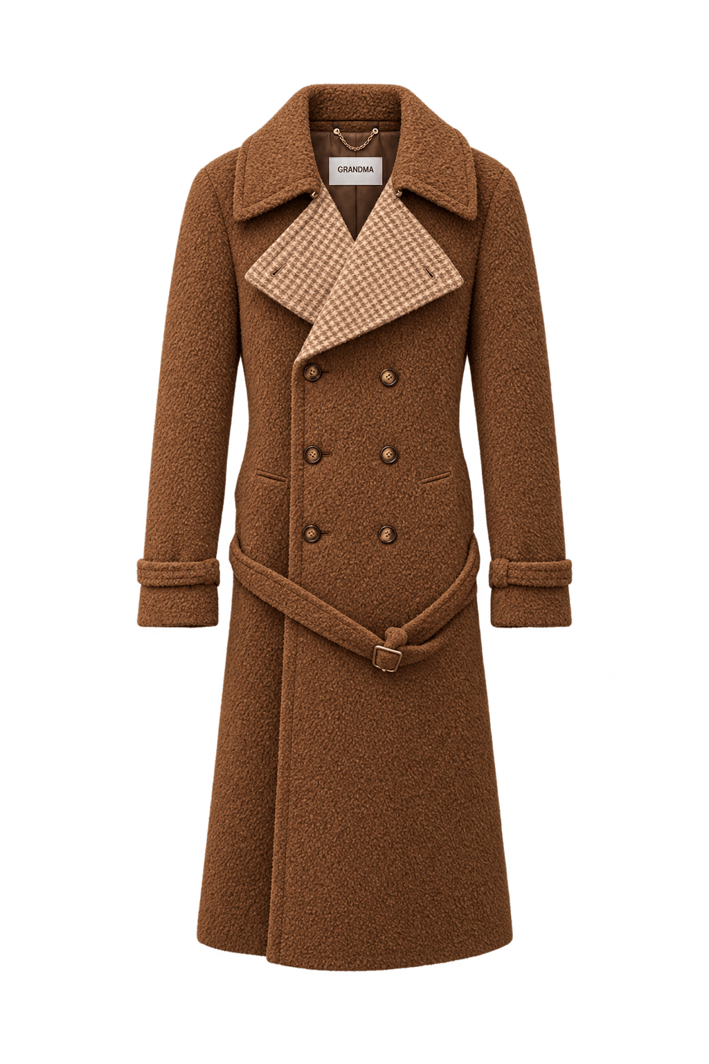 1970s Brown Wool Blend Coat - Front View