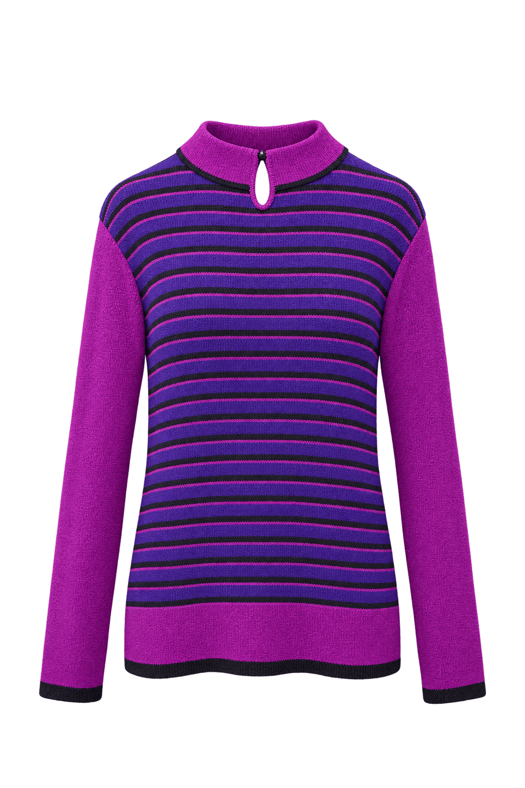 1960s Purple Cotton Blend Sweater - Front View
