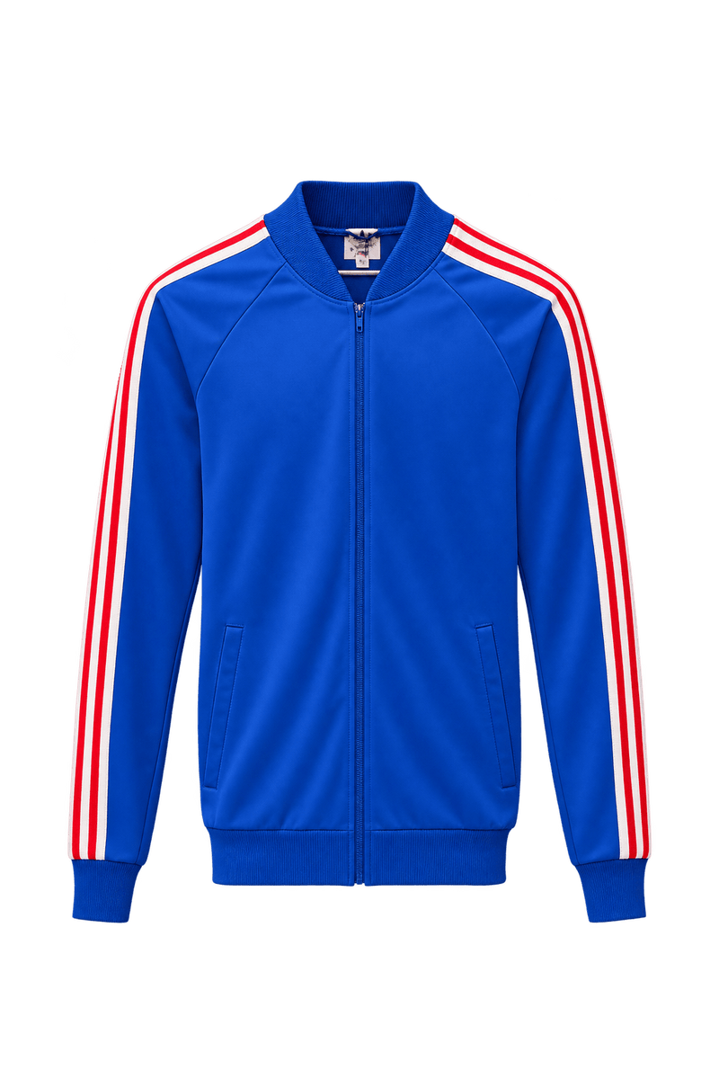 1990s Blue Polyester Jacket - Front View
