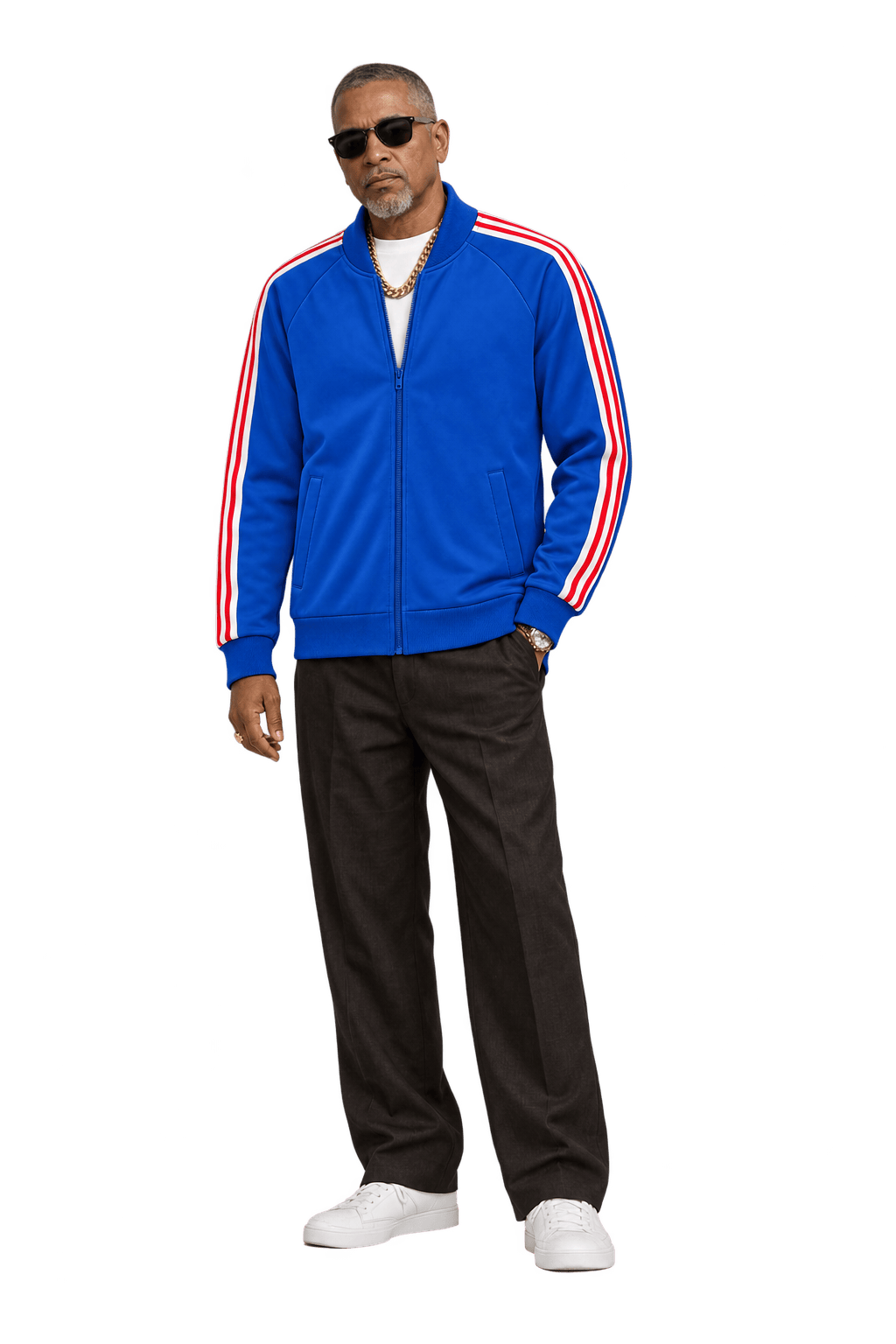 1990s Blue Polyester Jacket - Model