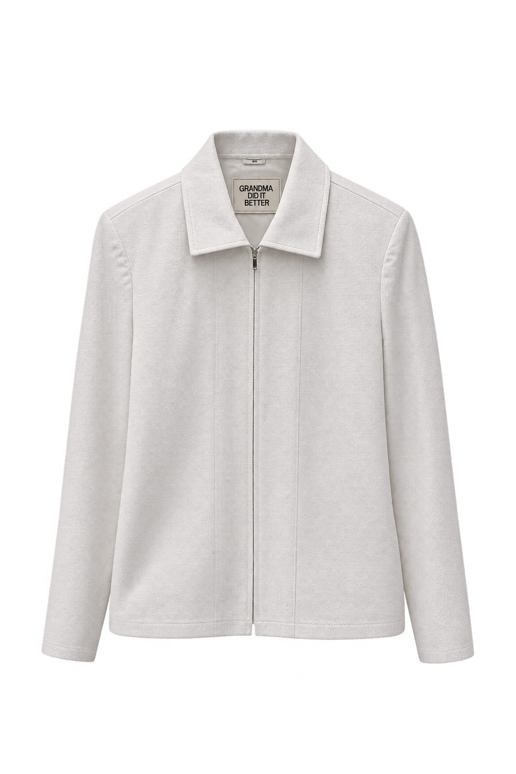 1990s White Cotton Blend Jacket - Front View
