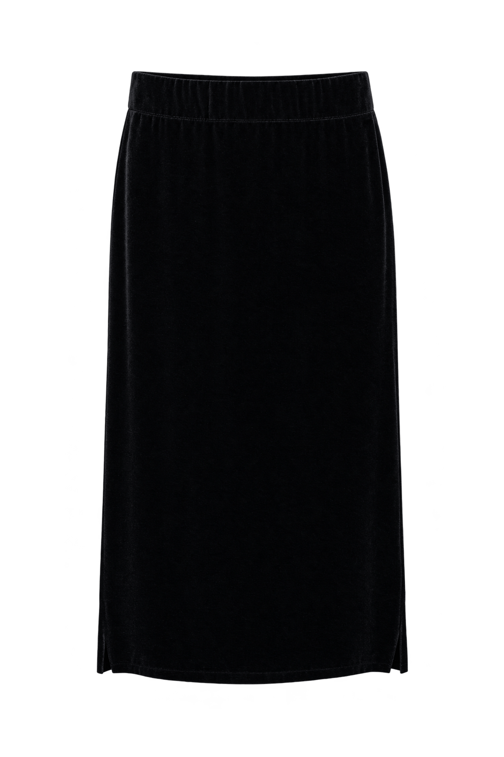 1990s Black Velvet Skirt - Front View