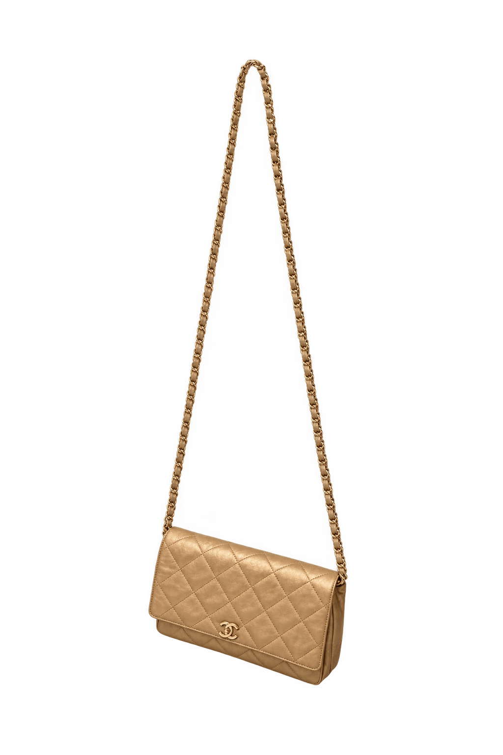 1990s Gold Leather Bag - Front View