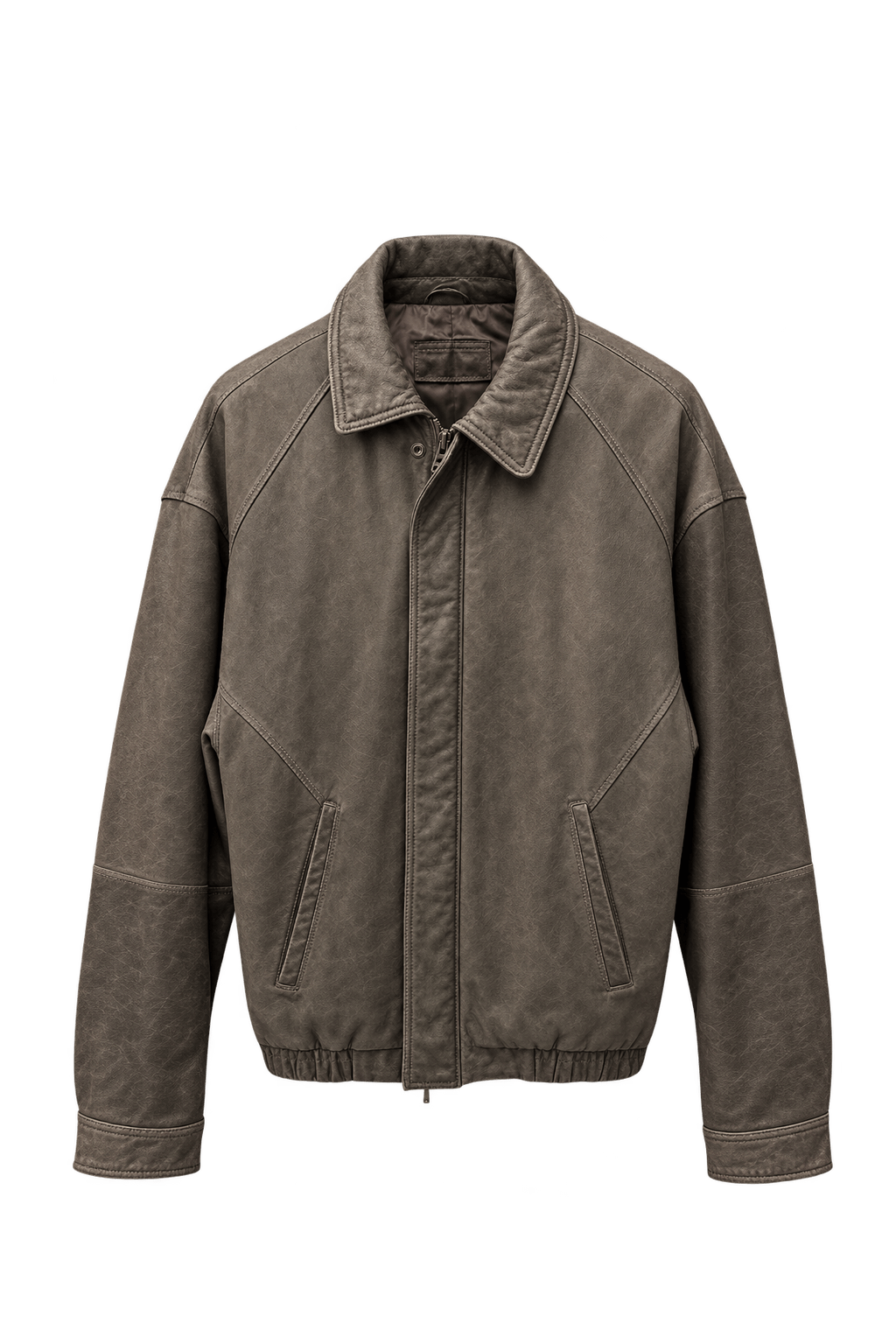 1980s Dark Brown Leather Jacket - Front View