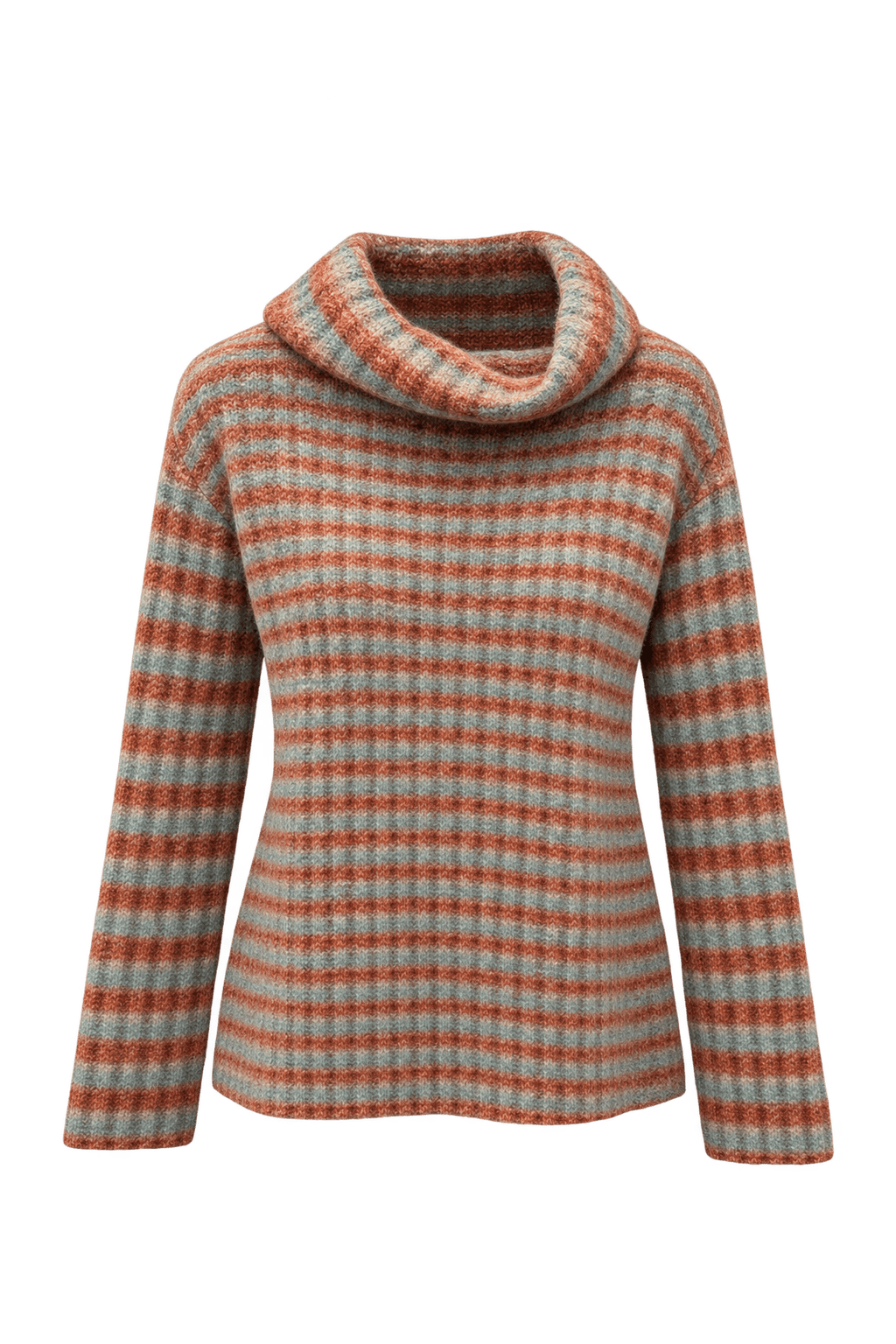 1970s Orange-Brown Wool Blend Sweater - Front View