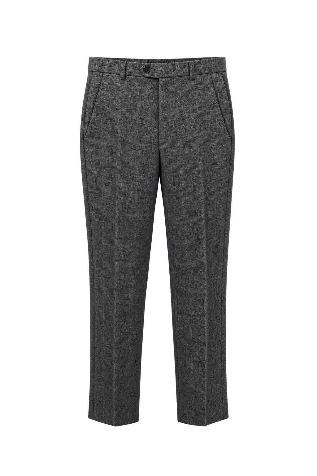 1980s Charcoal Gray Wool Blend Trousers - Front View