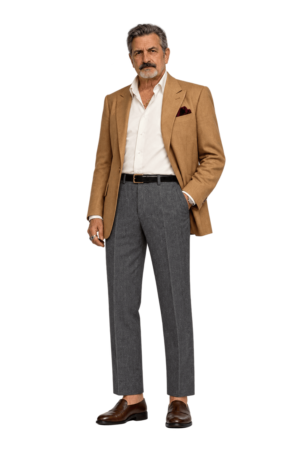 1980s Charcoal Gray Wool Blend Trousers - Model