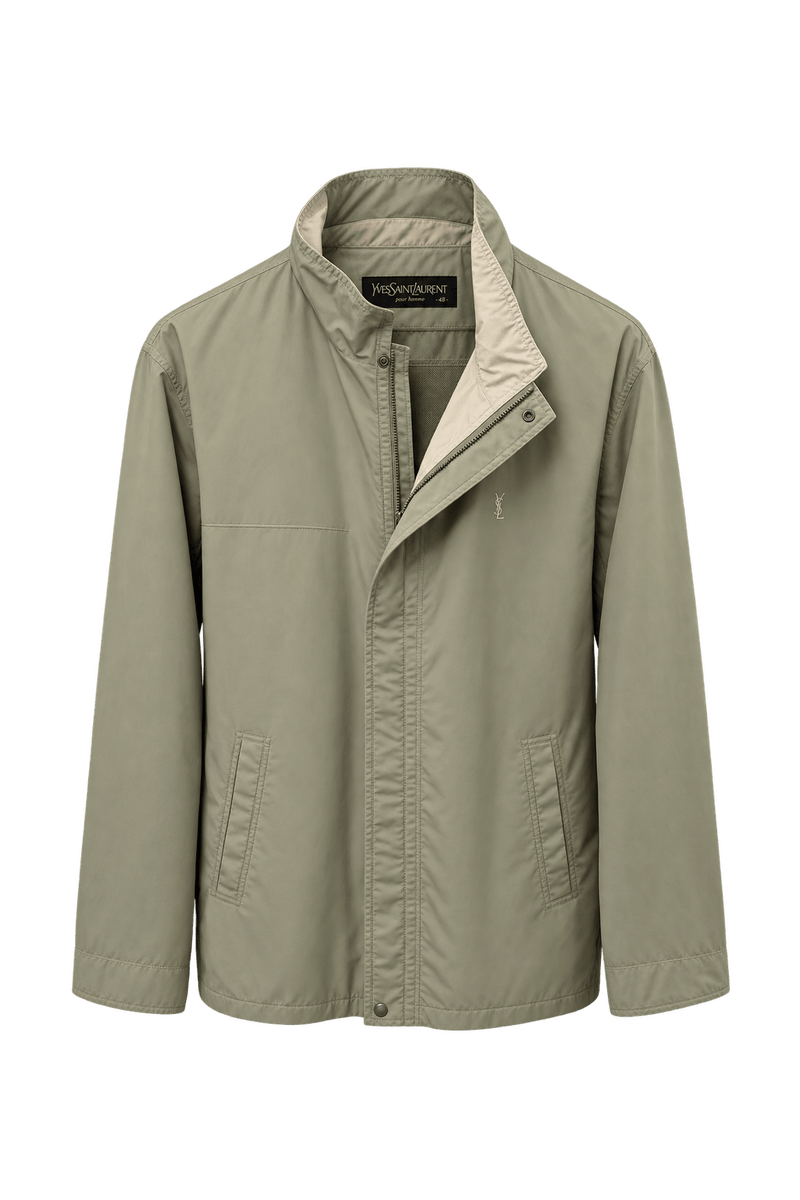 1990s Light Khaki Beige Lightweight Jacket - Front View