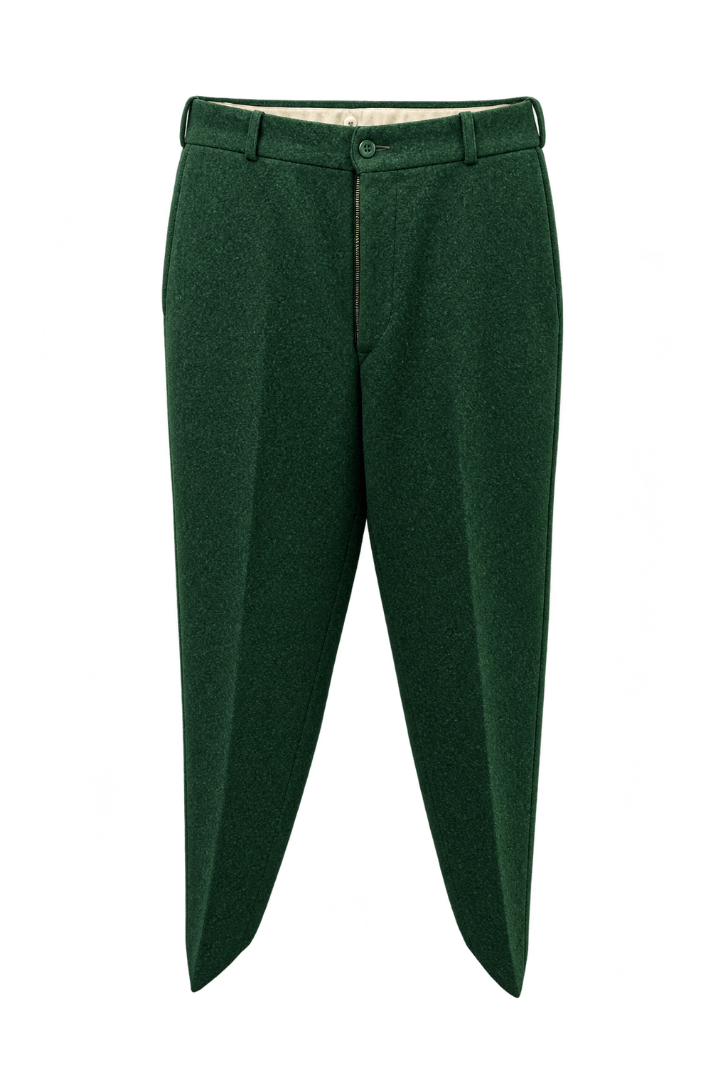 1960s Forest Green Wool Trousers - Front View