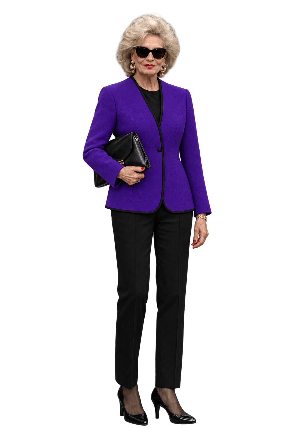 1980s Vivid Violet Purple Textured Blazer - Model