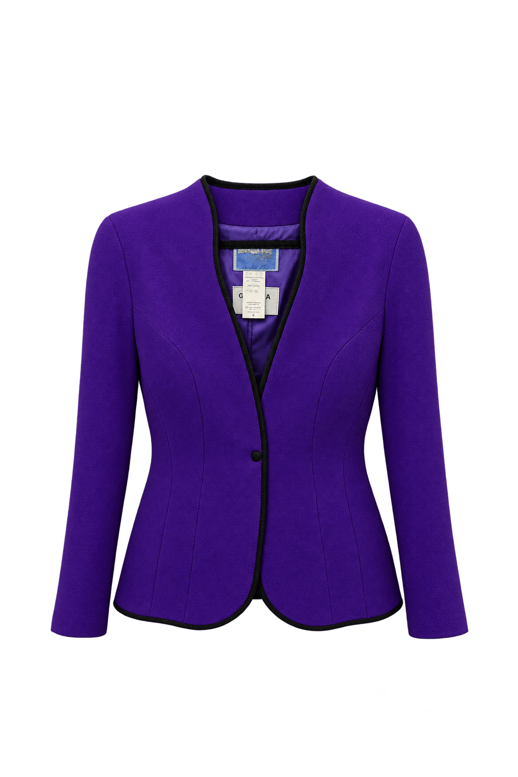 1980s Vivid Violet Purple Textured Blazer - Front View
