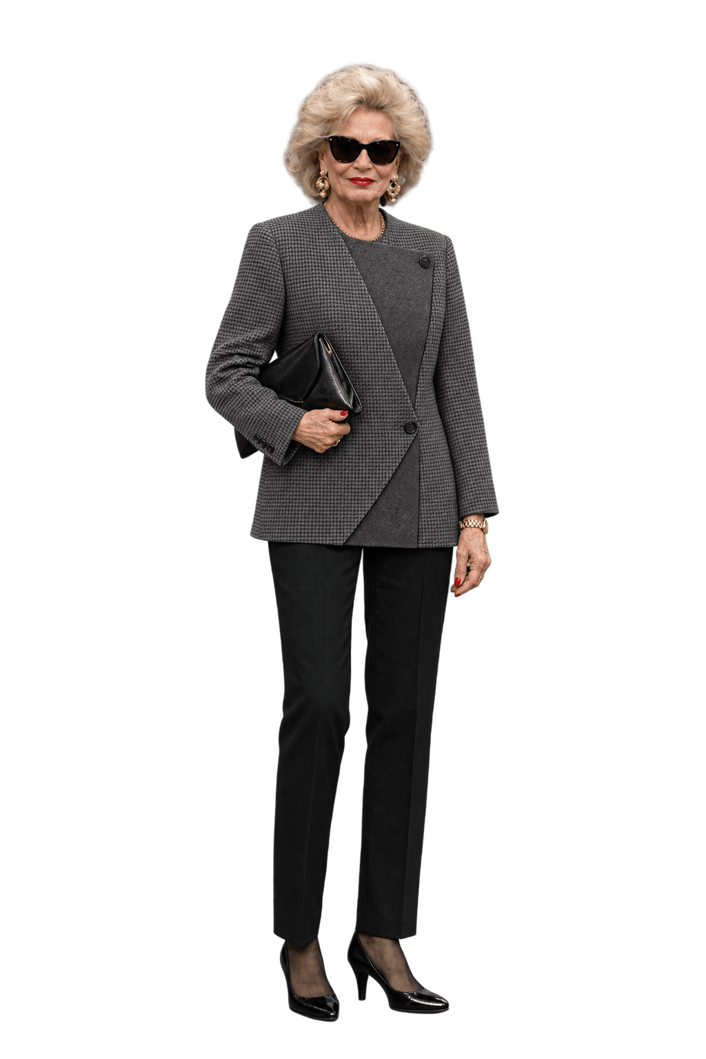 1980s Charcoal Grey Wool Blazer - Model