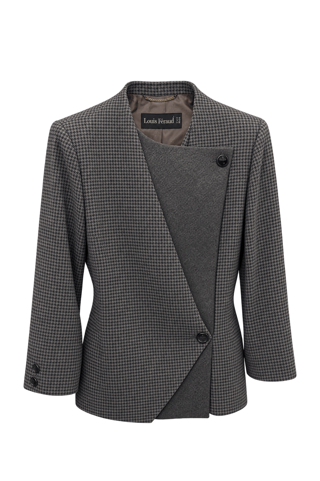 1980s Charcoal Grey Wool Blazer - Front View