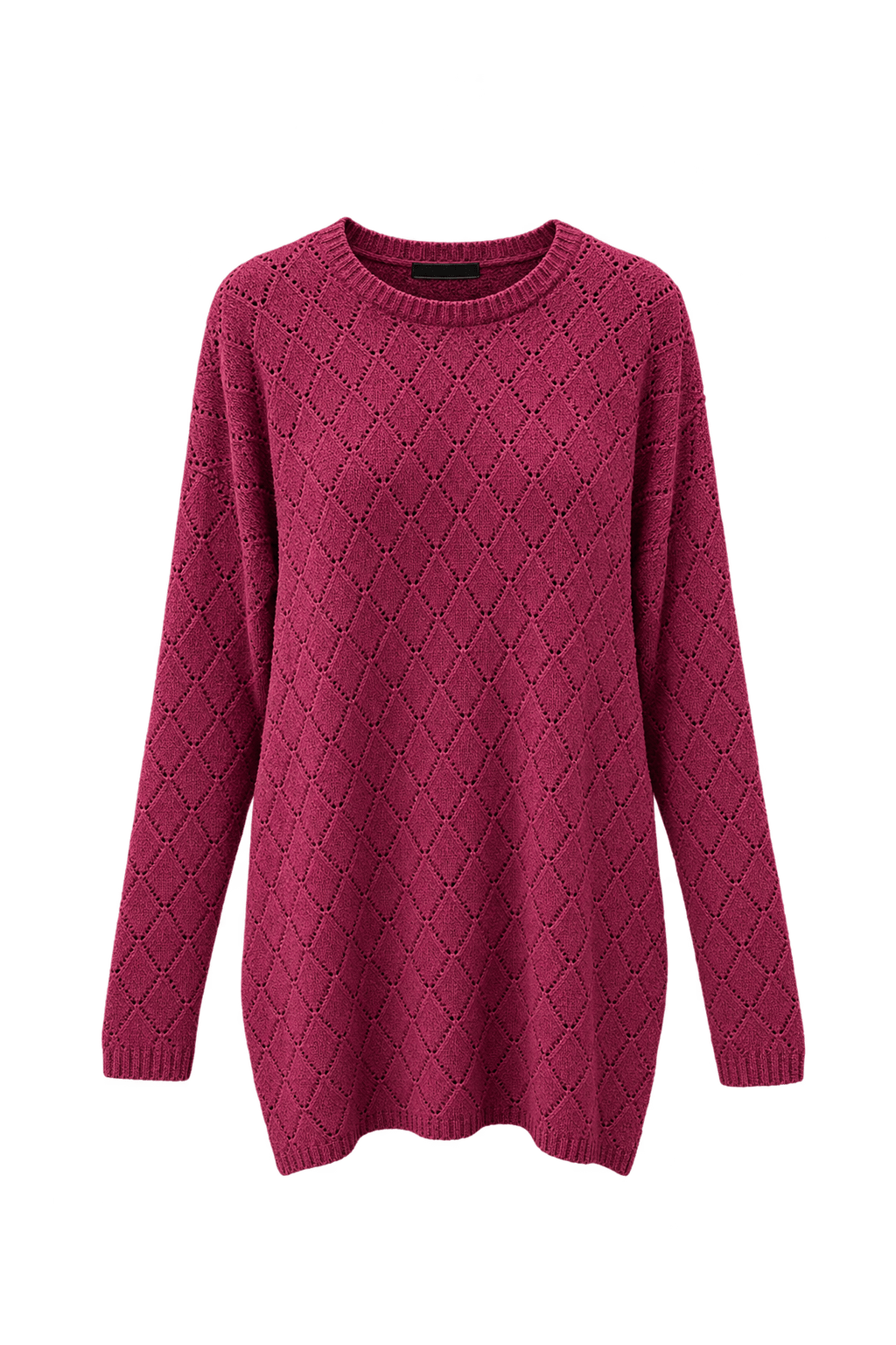 1990s Deep Burgundy Knit Sweater - Front View