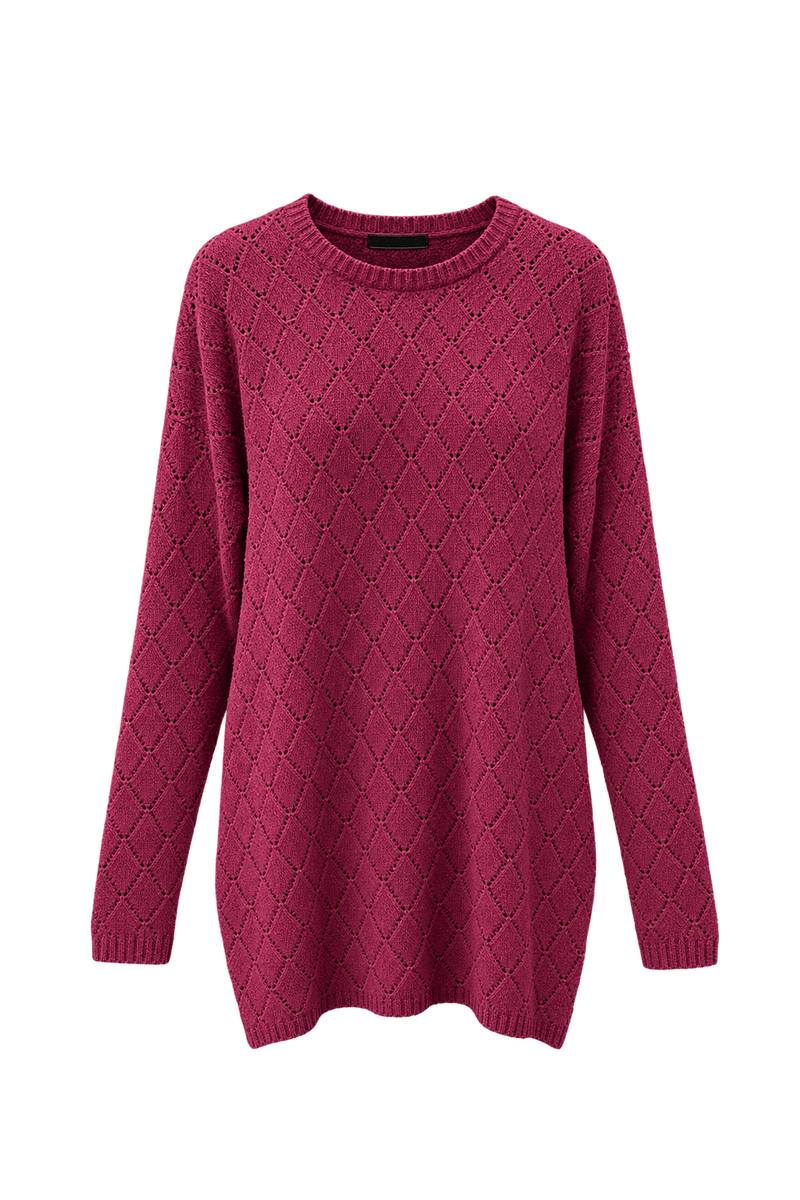 1990s Deep Burgundy Knit Sweater - Front View