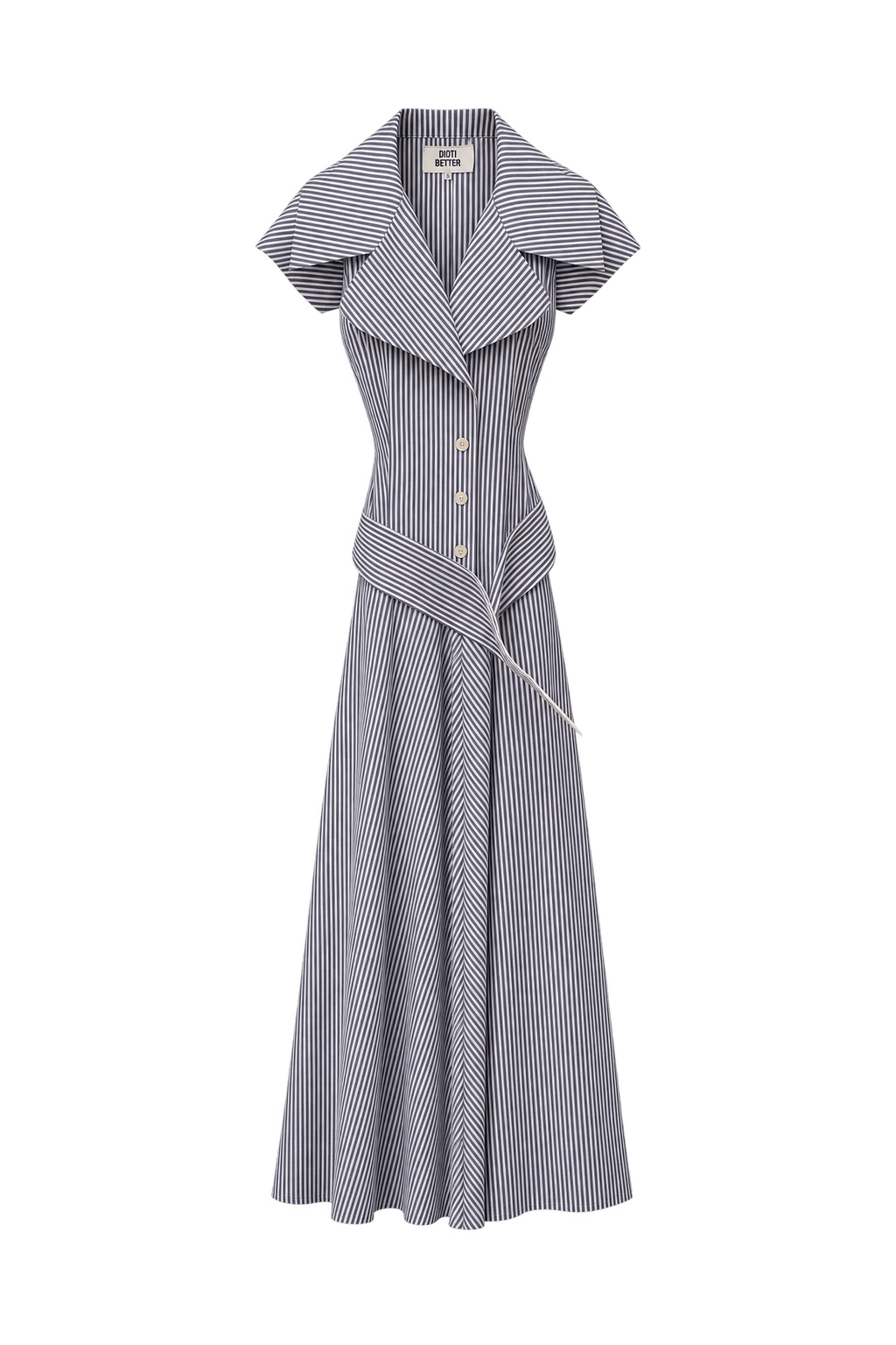 1970s White Woven Midi Dress - Front View