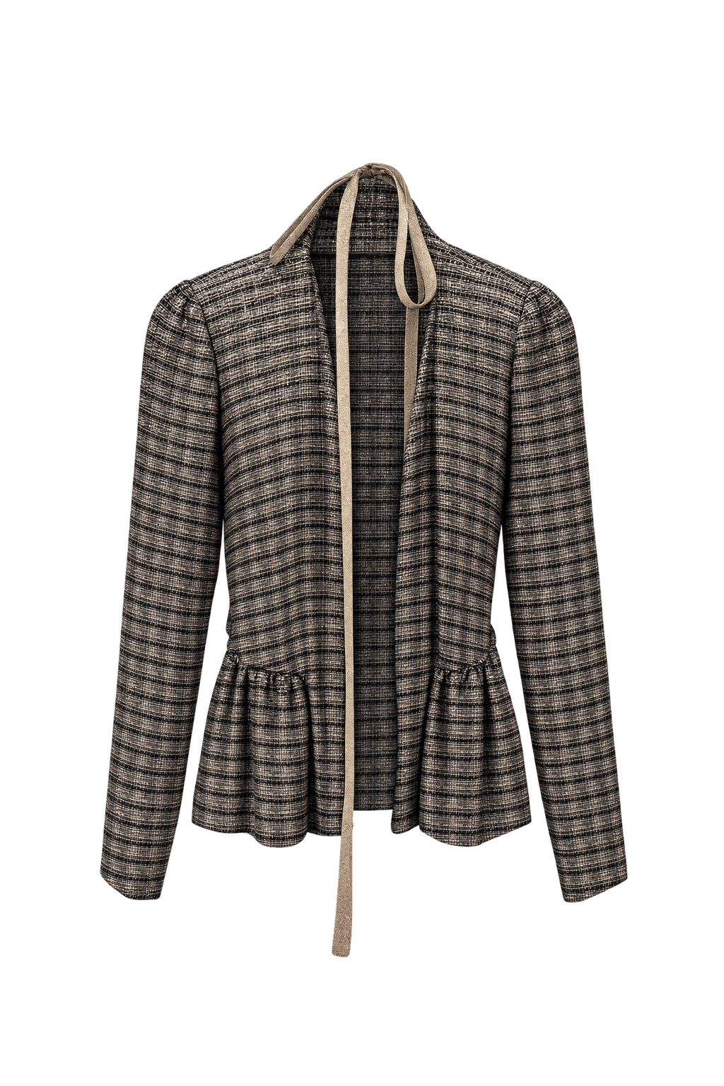 1980s Black and Antique Gold Metallic Jacket - Front View
