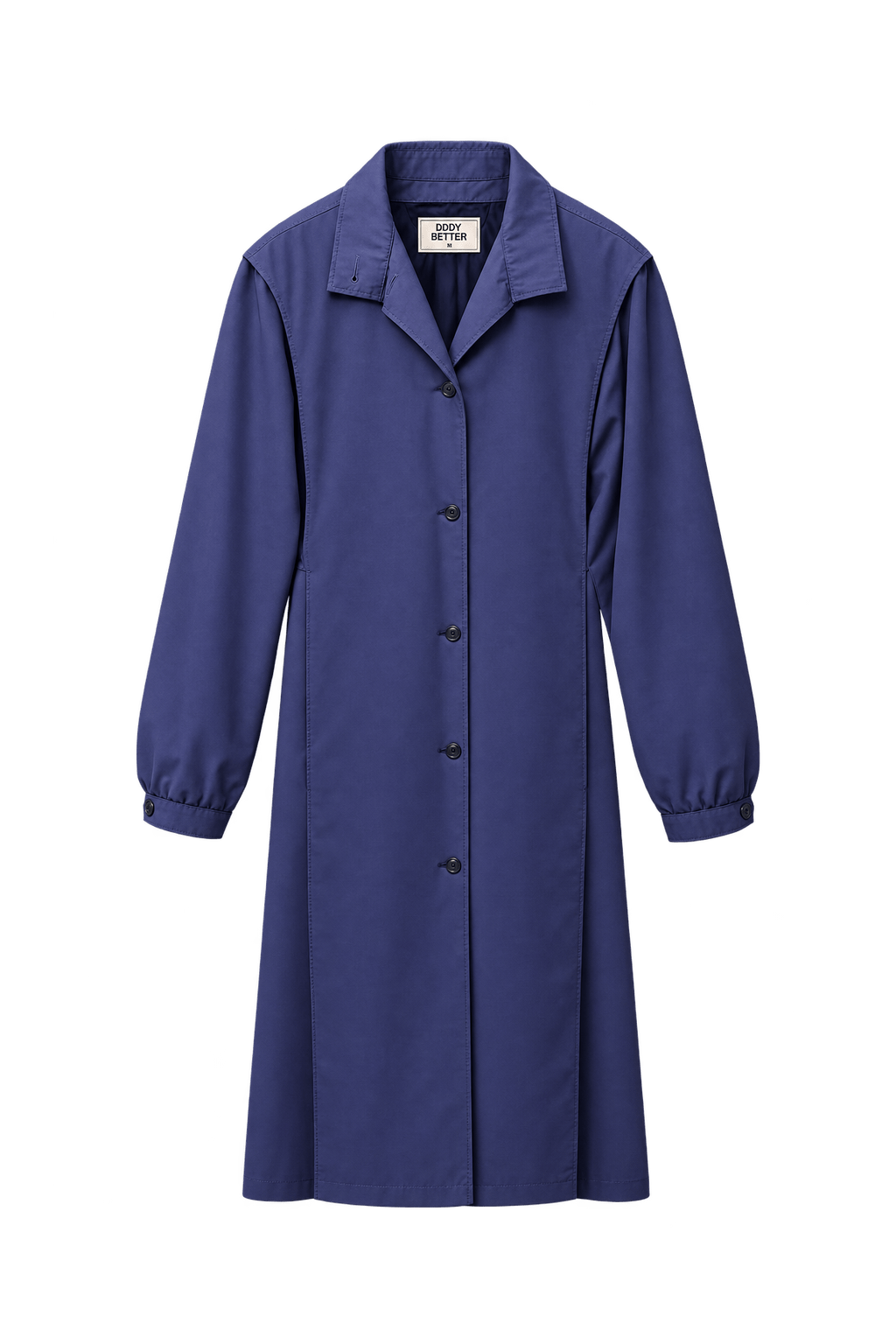 1980s Muted Violet-Blue Woven Coat - Front View