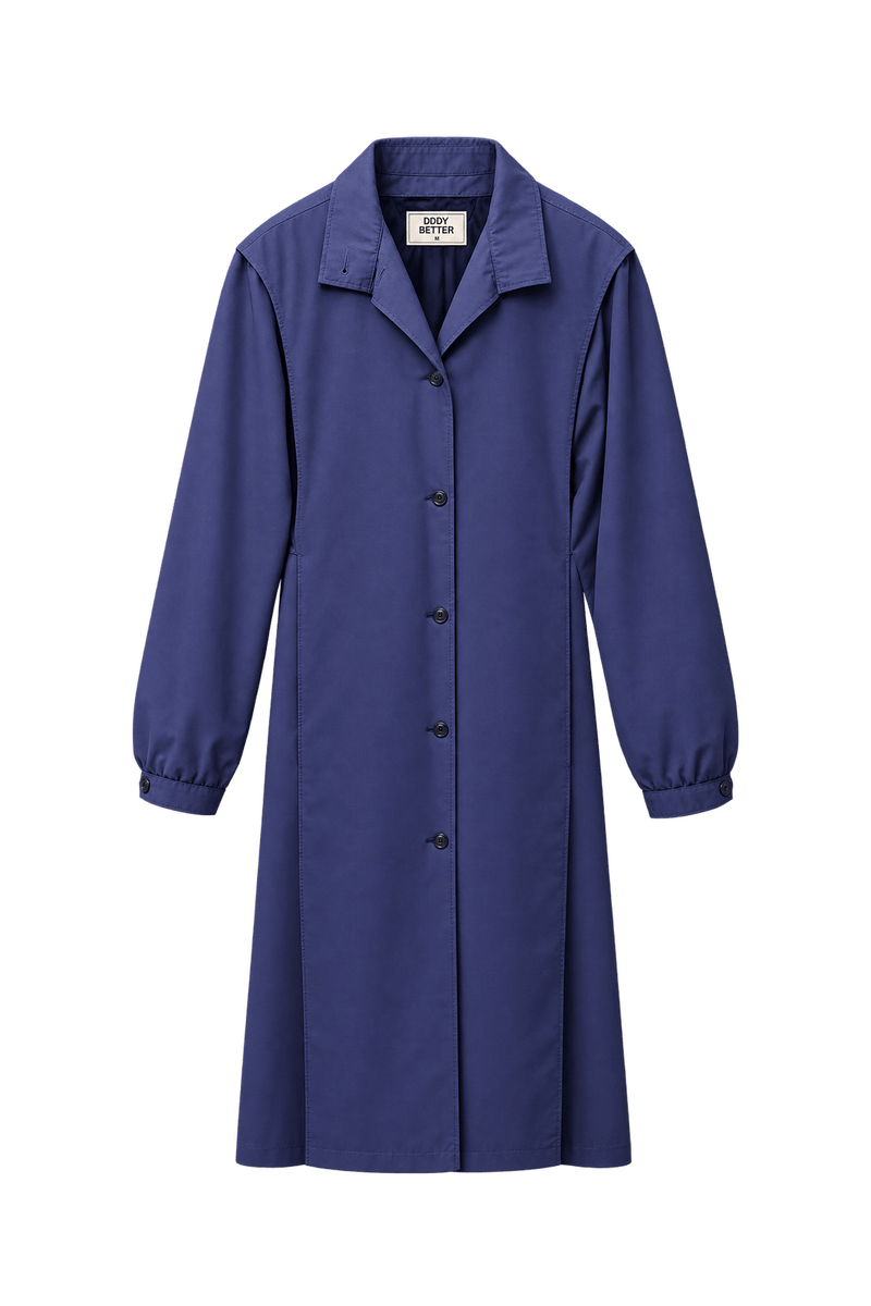 1980s Muted Violet-Blue Woven Coat - Front View