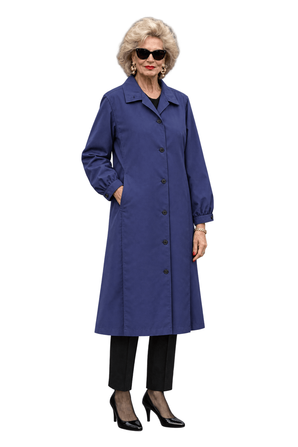 1980s Muted Violet-Blue Woven Coat - Model