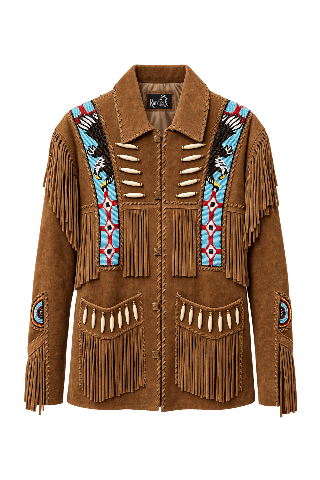 1980s Warm Tobacco Brown Suede Jacket - Front View
