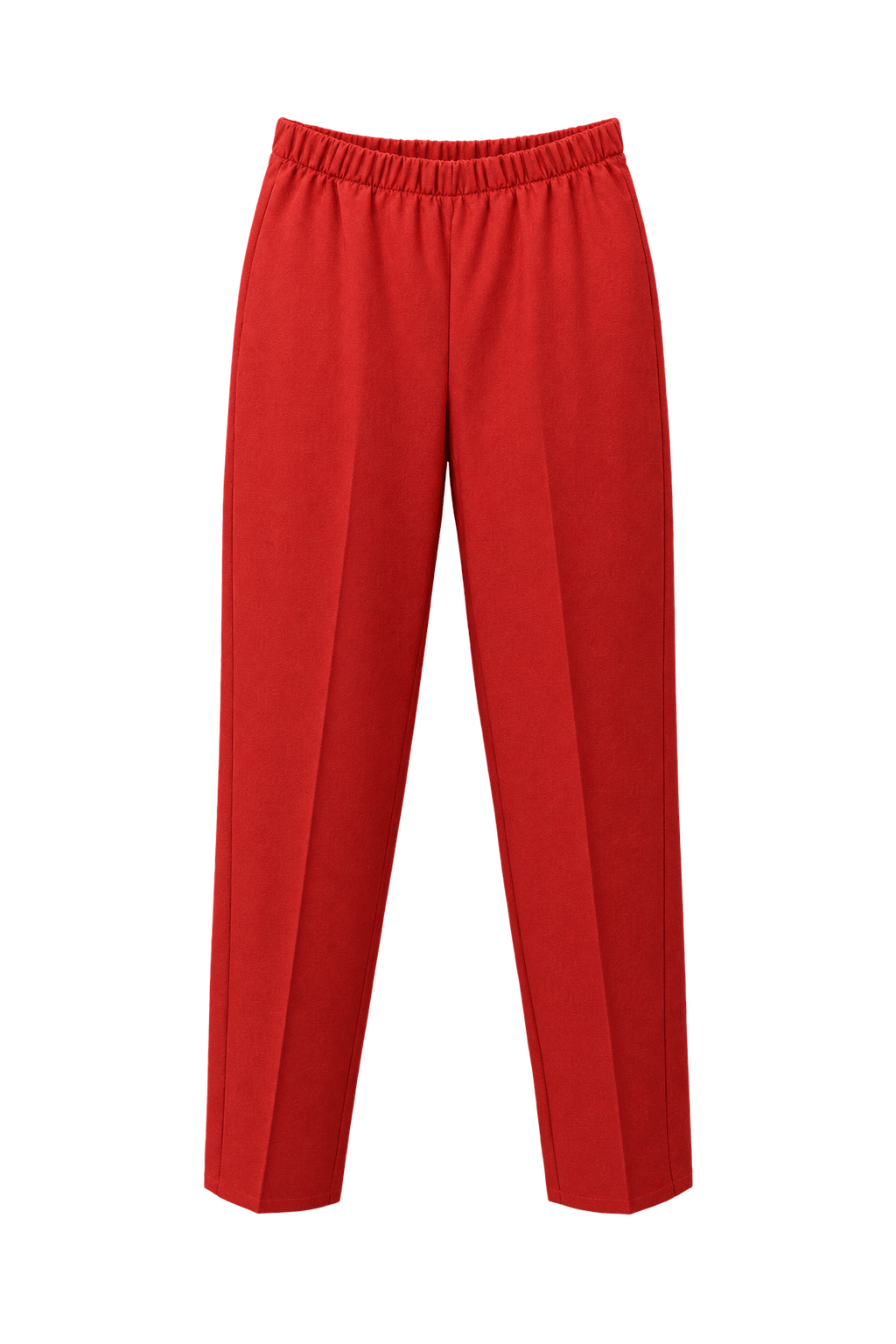 1980s Bright Red Unverified Lightweight Woven Trousers - Front View