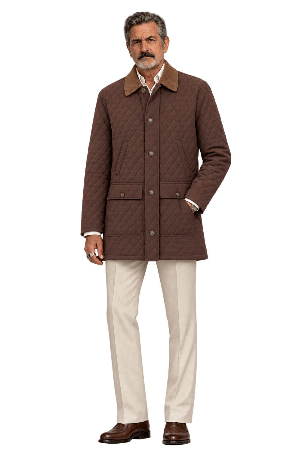 1980s Chocolate Brown Synthetic Jacket - Model