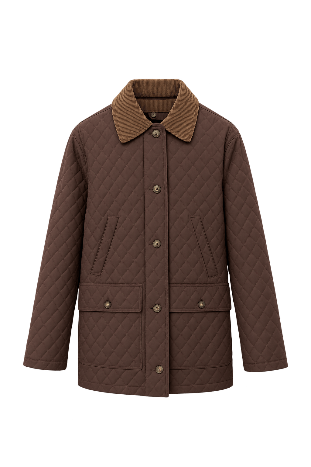 1980s Chocolate Brown Synthetic Jacket - Front View