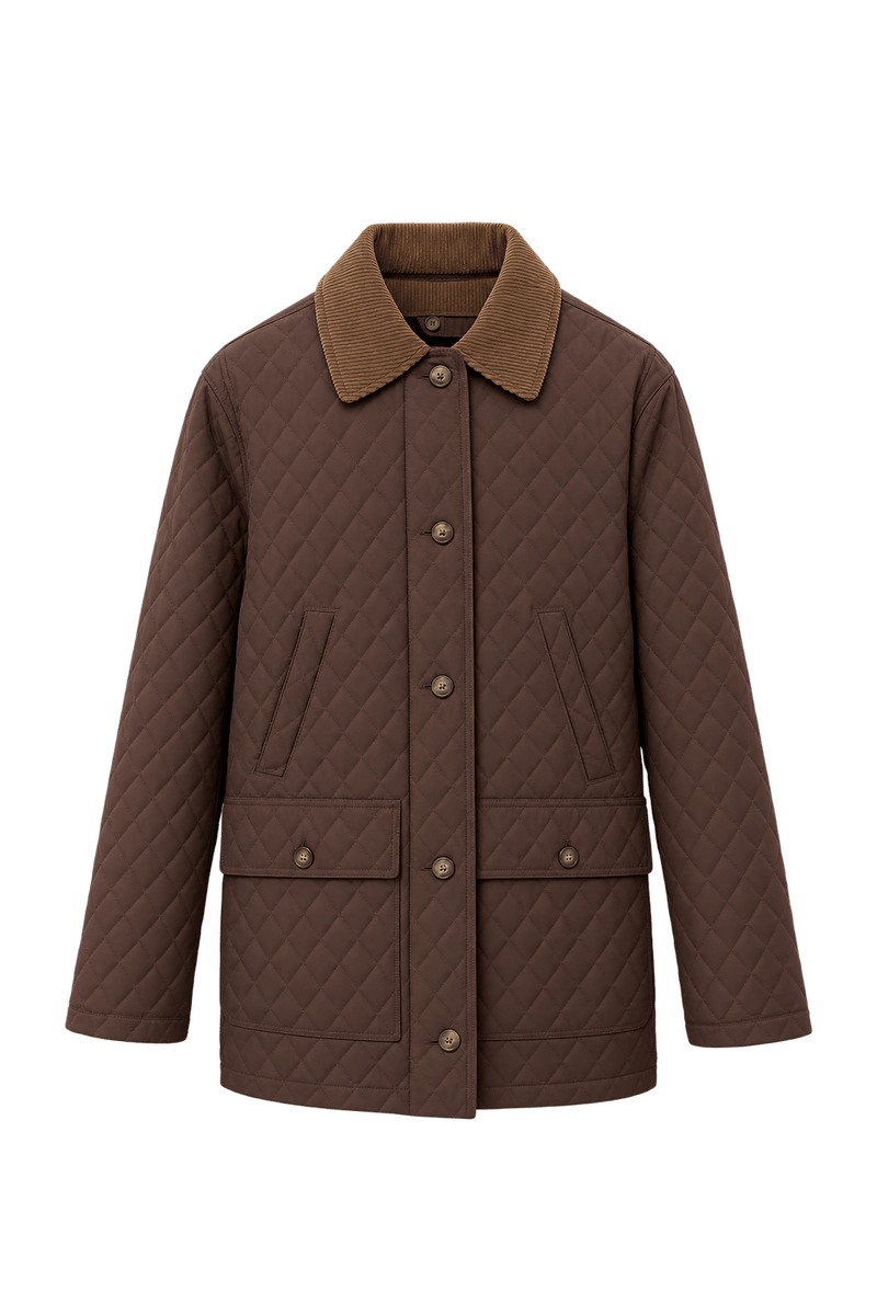1980s Chocolate Brown Synthetic Jacket - Front View