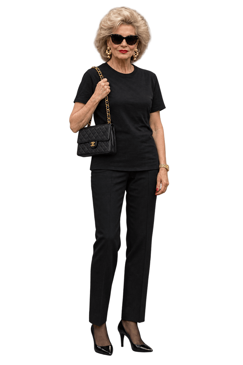 1980s Black Leather-like Shoulder Bag - Model