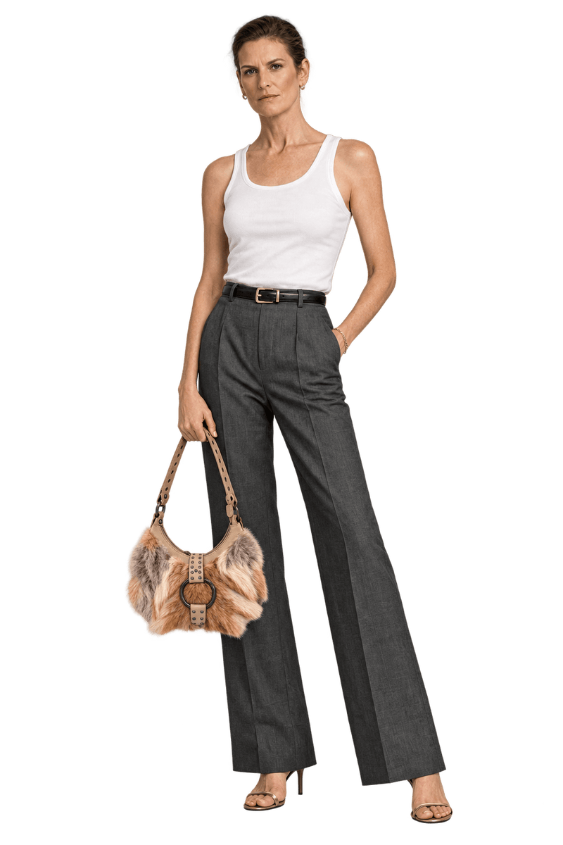 1990s Golden Tan Fur Shoulder Bag - Model
