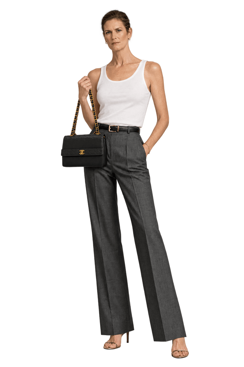 1990s Black Leather-Like Shoulder Bag - Model