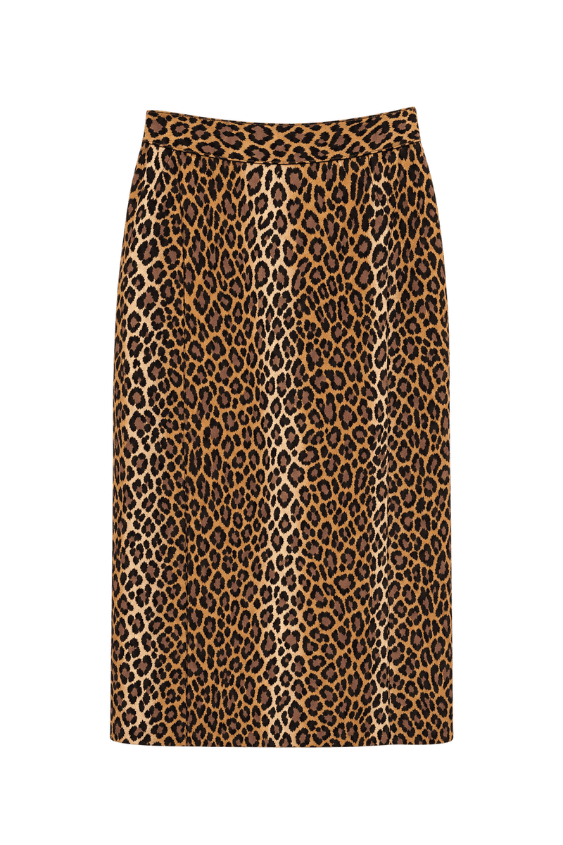 1990s Golden Tan Unverified Woven Skirt - Front View