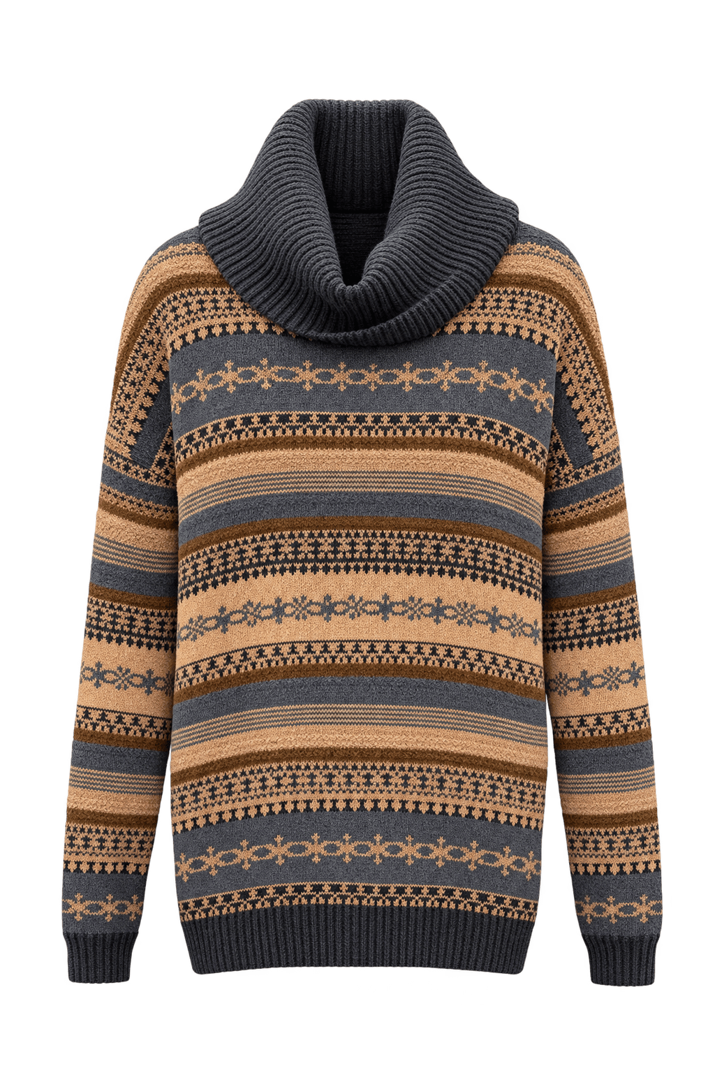 1980s Camel Tan Knit Sweater - Front View