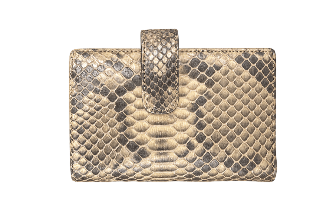 1980s Mottled Beige Snakeskin Wallet - Model