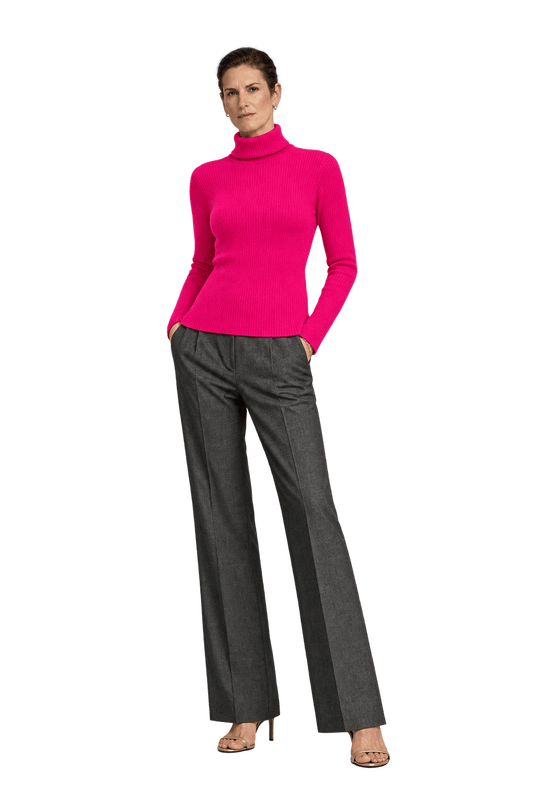 1990s Hot Pink Synthetic Knit Sweater - Model