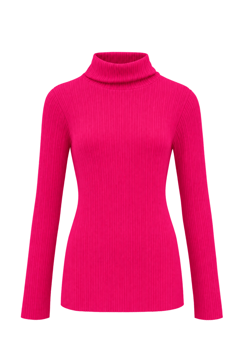1990s Hot Pink Synthetic Knit Sweater - Front View