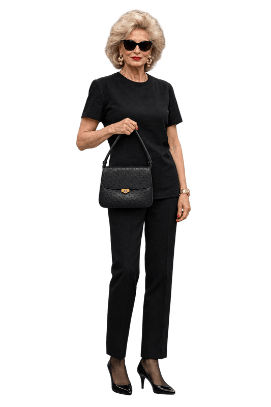 1980s Black Leather Shoulder Bag - Model