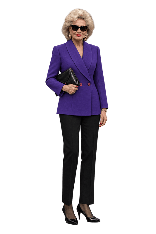 1980s Deep Violet Purple Sheer Blazer - Model