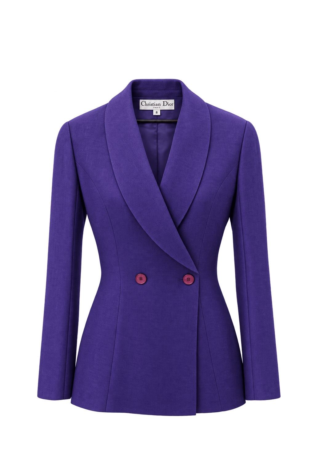 1980s Deep Violet Purple Sheer Blazer - Front View