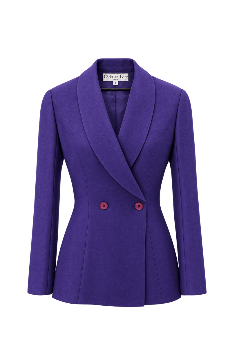 1980s Deep Violet Purple Sheer Blazer - Front View
