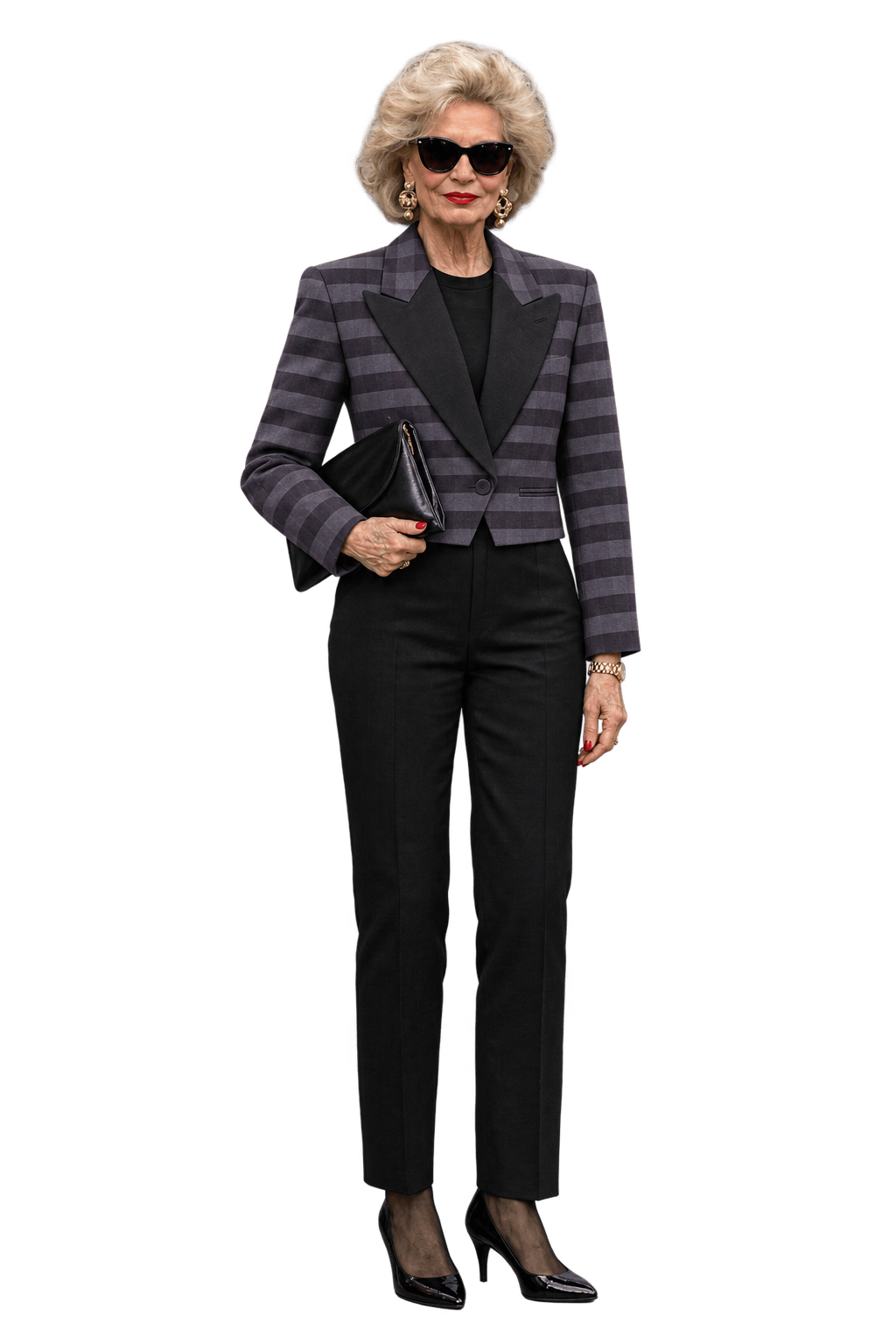 1980s Charcoal Grey Woven Blazer - Model