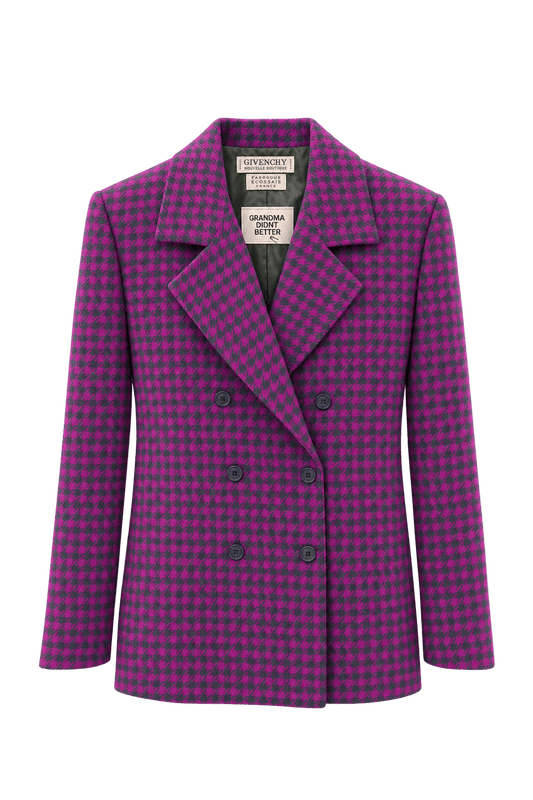 1970s Bright Magenta Wool-Blend Blazer - Front View